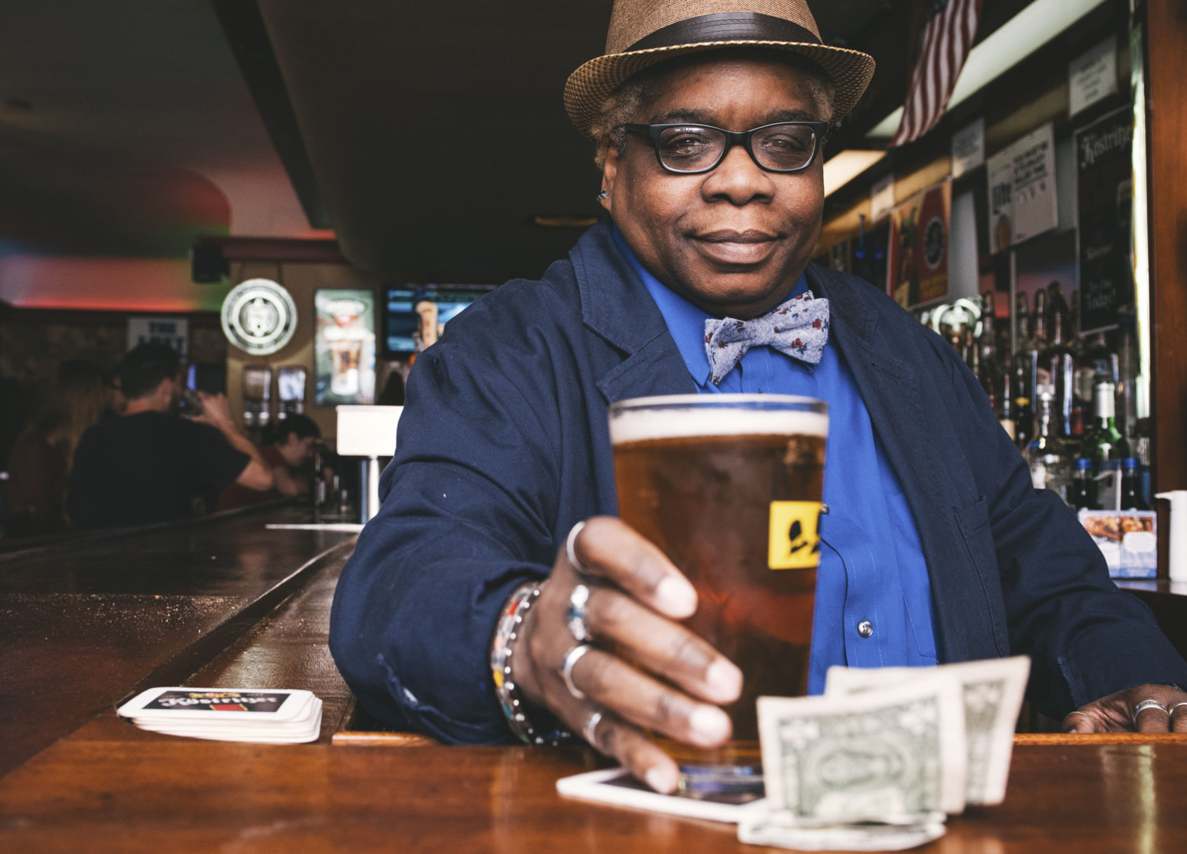 Spike behind the bar of the venerable and affordable Chanticleer